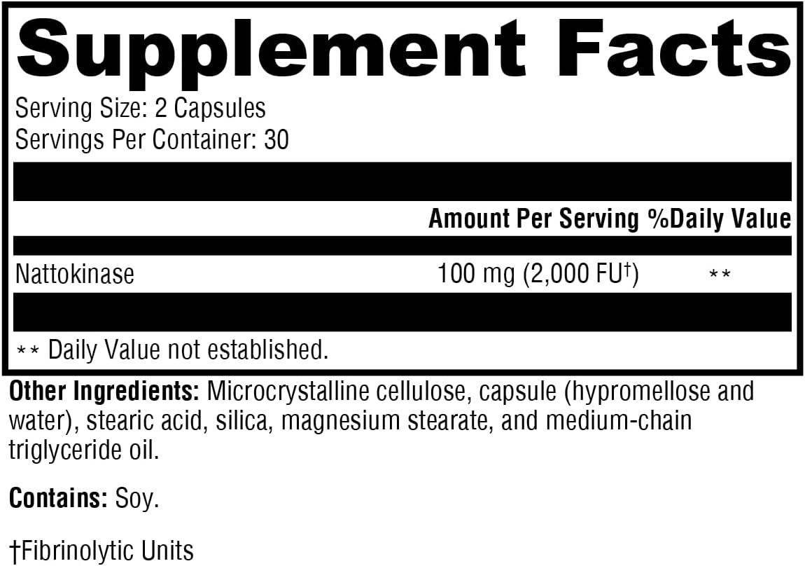 XYMOGEN Nattokinase 2000 FU 60 Capsulas