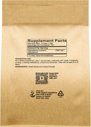 PURE ORIGINAL INGREDIENTS - Pure Original Ingredients Reishi Mushroom Powder 226Gr. - The Red Vitamin MX - Suplementos Alimenticios - {{ shop.shopifyCountryName }}