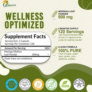 GRENERA - Grenera Moringa 500Mg. 120 Capsulas - The Red Vitamin MX - Suplementos Alimenticios - {{ shop.shopifyCountryName }}