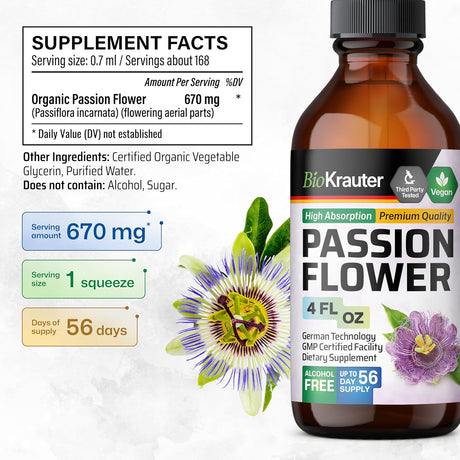 BIO KRAUTER Passionflower Tincture 4 Fl.Oz.