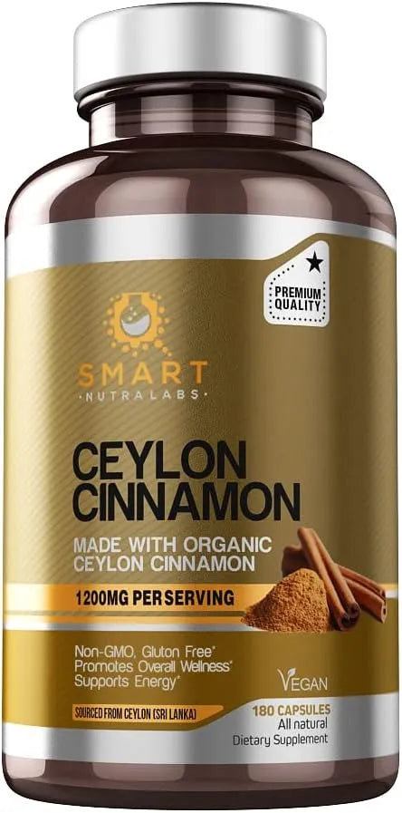 SMART NUTRA - Smart Nutra Labs Organic Ceylon Cinnamon 1200Mg. 180 Capsulas - The Red Vitamin MX - Suplementos Alimenticios - {{ shop.shopifyCountryName }}