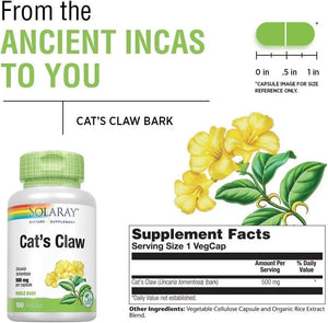 SOLARAY - Solaray Cat's Claw Bark 500Mg. 100 Capsulas - The Red Vitamin MX - Suplementos Alimenticios - {{ shop.shopifyCountryName }}