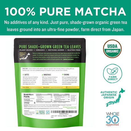JADE LEAF - Jade Leaf Matcha Organic Green Tea Powder Culinary Grade 30Gr. - The Red Vitamin MX - Suplementos Alimenticios - {{ shop.shopifyCountryName }}