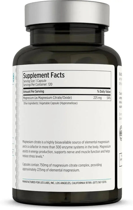 LES LABS - LES Labs Magnesium Citrate 120 Capsulas - The Red Vitamin MX - Suplementos Alimenticios - {{ shop.shopifyCountryName }}