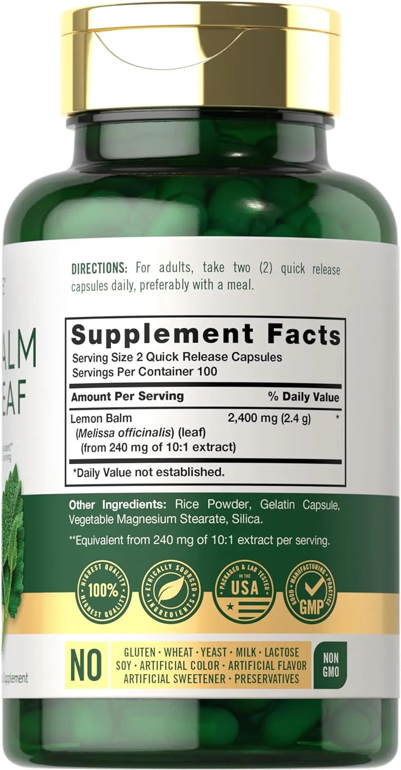 CARLYLE - Carlyle Lemon Balm 2400Mg. 200 Capsulas - The Red Vitamin MX - Suplementos Alimenticios - {{ shop.shopifyCountryName }}