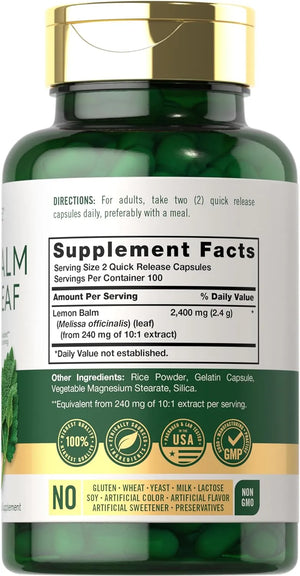 CARLYLE - Carlyle Lemon Balm 2400Mg. 200 Capsulas - The Red Vitamin MX - Suplementos Alimenticios - {{ shop.shopifyCountryName }}