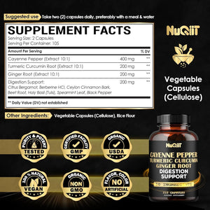 NUQIIT - NUQIIT Extract 10:1 Cayenne Pepper 210 Capsulas - The Red Vitamin MX - Suplementos Alimenticios - {{ shop.shopifyCountryName }}