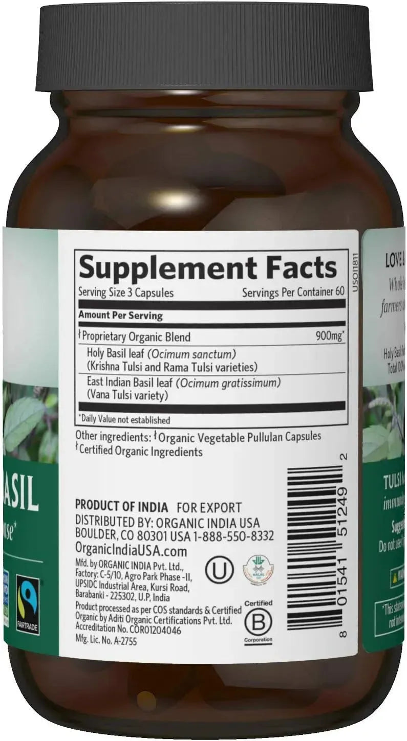 ORGANIC INDIA - ORGANIC INDIA Tulsi Holy Basil 90 Capsulas - The Red Vitamin MX - Suplementos Alimenticios - {{ shop.shopifyCountryName }}