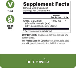 NATUREWISE - NatureWise Green Tea Extract 1000Mg. 120 Capsulas - The Red Vitamin MX - Suplementos Alimenticios - {{ shop.shopifyCountryName }}