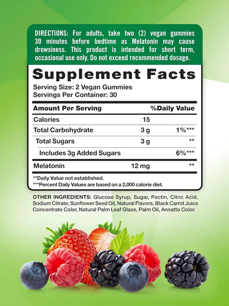 NATURE'S TRUTH - Nature's Truth Melatonin Gummies 12Mg. 60 Gomitas - The Red Vitamin MX - Suplementos Alimenticios - {{ shop.shopifyCountryName }}