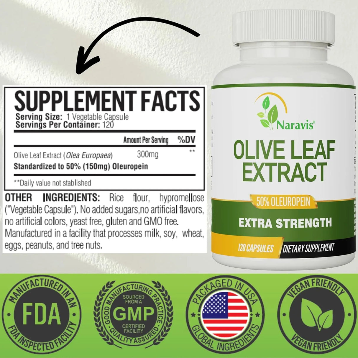 NARAVIS - Naravis Olive Leaf Extract 120 Capsulas - The Red Vitamin MX - Suplementos Alimenticios - {{ shop.shopifyCountryName }}