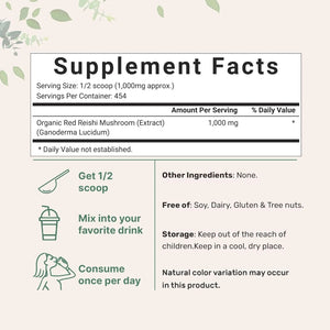 MICRO INGREDIENTS - Micro Ingredients Organic Reishi Mushroom Powder 454Gr. - The Red Vitamin MX - Suplementos Alimenticios - {{ shop.shopifyCountryName }}