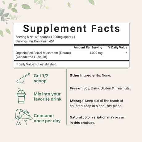 MICRO INGREDIENTS - Micro Ingredients Organic Reishi Mushroom Powder 454Gr. - The Red Vitamin MX - Suplementos Alimenticios - {{ shop.shopifyCountryName }}