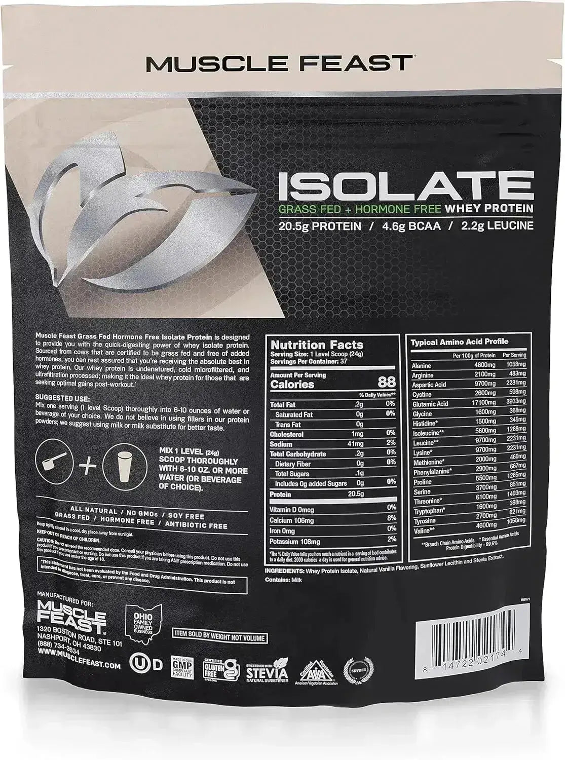 MUSCLE FEAST - Muscle Feast Grass-Fed Whey Protein Isolate Vanilla 907Gr. - The Red Vitamin MX - Suplementos Alimenticios - {{ shop.shopifyCountryName }}