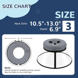 ICOYEA Sponge Core Dog Cone GRAY Size 3 Neck: 10.5"- 13.0"