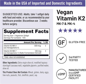 NATUREWISE - NatureWise Vitamin K2 180 Capsulas Blandas - The Red Vitamin MX - Suplementos Alimenticios - {{ shop.shopifyCountryName }}