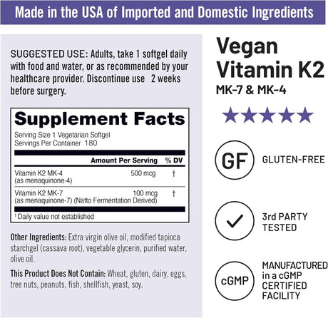 NATUREWISE - NatureWise Vitamin K2 180 Capsulas Blandas - The Red Vitamin MX - Suplementos Alimenticios - {{ shop.shopifyCountryName }}
