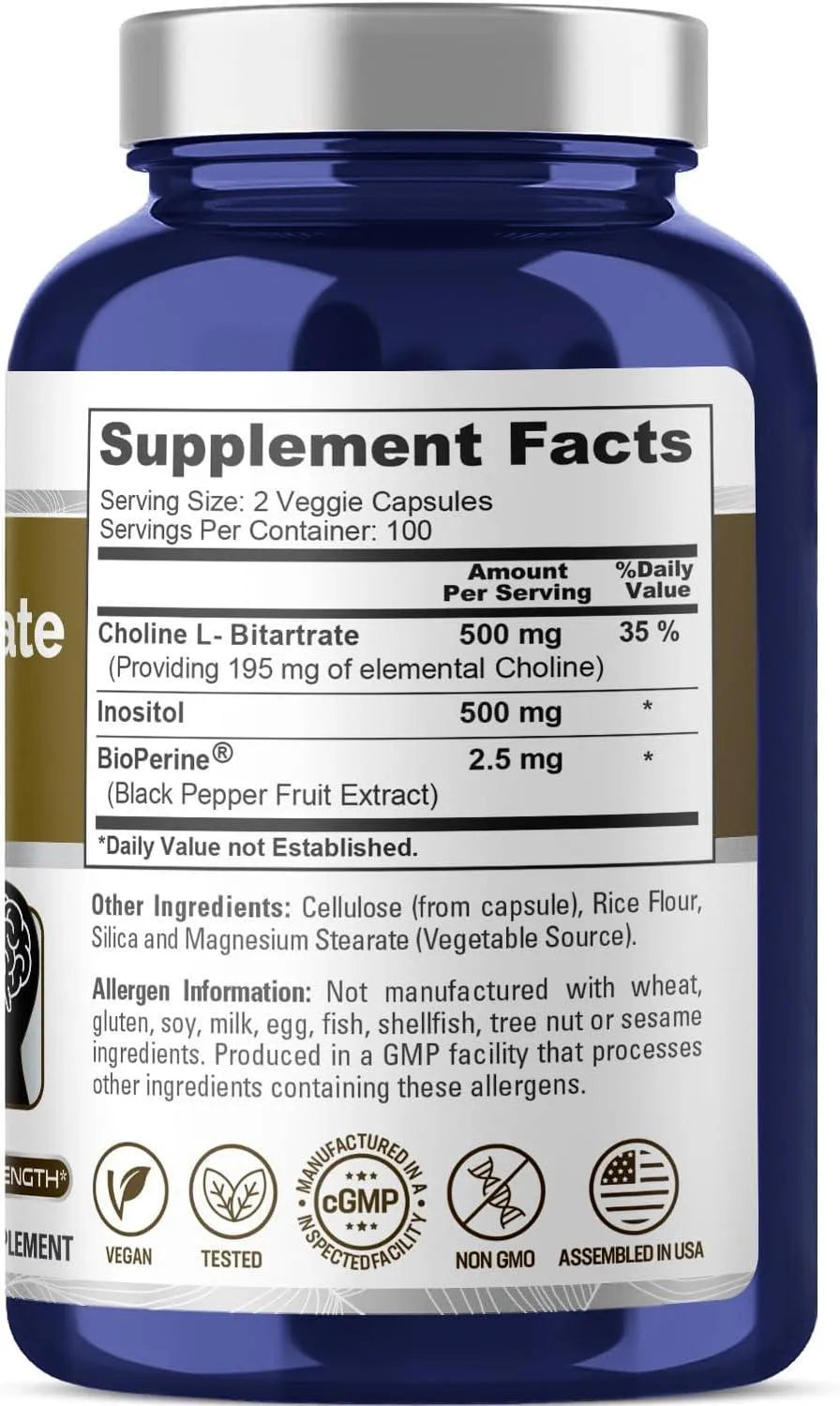 NUSAPURE - NusaPure Choline & Inositol 1000Mg. 200 Capsulas - The Red Vitamin MX - Suplementos Alimenticios - {{ shop.shopifyCountryName }}