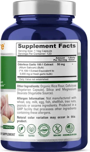 NUSAPURE - NusaPure Odorless Garlic Extract 5000Mg. 120 Capsulas - The Red Vitamin MX - Suplementos Alimenticios - {{ shop.shopifyCountryName }}