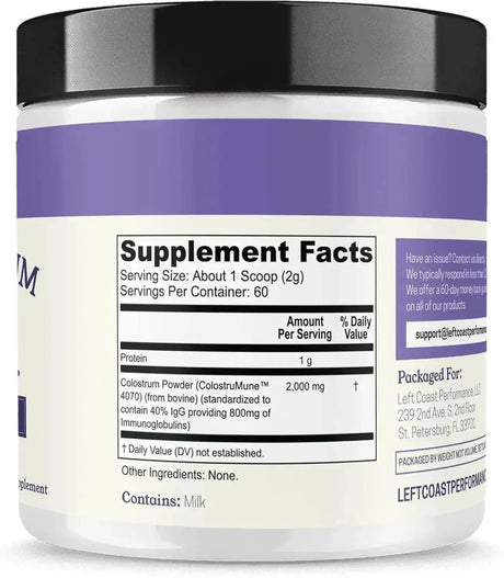 LEFT COAST PERFORMANCE - Left Coast Performance Colostrum Powder 40% IgG 60 Servicios 120Gr. - The Red Vitamin MX - Suplementos Alimenticios - {{ shop.shopifyCountryName }}