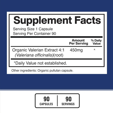 AMERICAN STANDARD SUPPLEMENTS - American Standard Supplements Organic Valerian 90 Capsulas - The Red Vitamin MX - Suplementos Alimenticios - {{ shop.shopifyCountryName }}