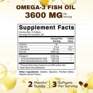 VITAMATIC - Vitamatic Triple Strength Omega 3 Fish Oil 3600Mg. 180 Capsulas Blandas - The Red Vitamin MX - Suplementos Alimenticios - {{ shop.shopifyCountryName }}