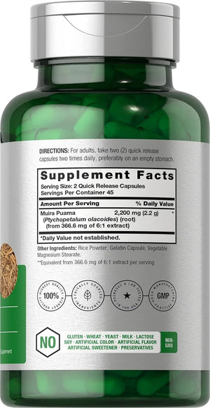 HORBAACH - Horbaach Muira Puama Root Extract 2200Mg. 90 Capsulas - The Red Vitamin MX - Suplementos Alimenticios - {{ shop.shopifyCountryName }}