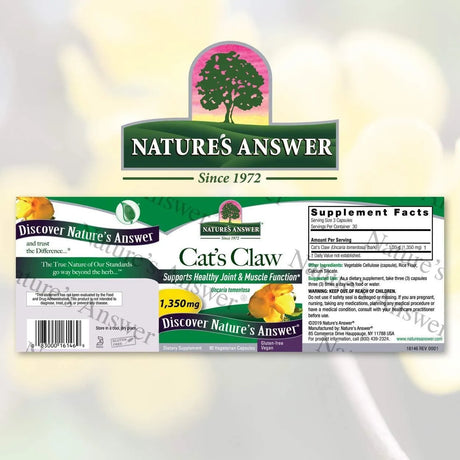 NATURE´S ANSWER - Nature's Answer Cat's Claw Inner Bark 1350Mg. 90 Capsulas - The Red Vitamin MX - Suplementos Alimenticios - {{ shop.shopifyCountryName }}