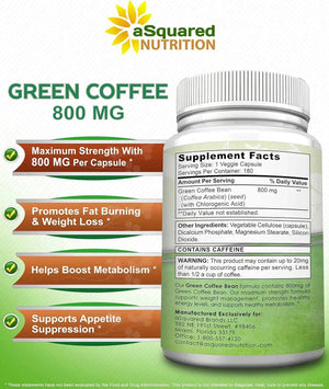 ASQUARED NUTRITION - aSquared Nutrition Natural Green Coffee Bean 180 Capsulas - The Red Vitamin MX - Suplementos Alimenticios - {{ shop.shopifyCountryName }}