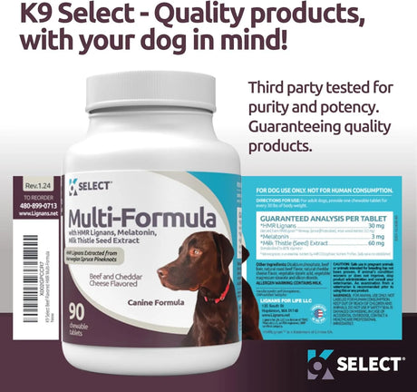 K9 SELECT - K9 Select Multi-Formula Dog Vitamins for Large Dogs Beef Flavor 90 Tabletas - The Red Vitamin MX - Multivitamínicos Para Perros - {{ shop.shopifyCountryName }}