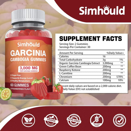 SIMHOULD - Simhould Garcinia Cambogia Gummies 3000Mg. 60 Gomitas 2 Pack - The Red Vitamin MX - Suplementos Alimenticios - {{ shop.shopifyCountryName }}