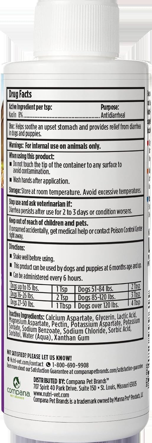 Nutri-Vet Anti-Diarrhea Liquid for Dogs and Puppies 118Ml.