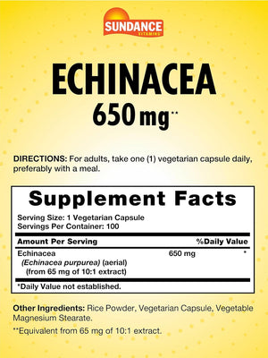 Sundance Echinacea 650Mg. 100 Capsulas