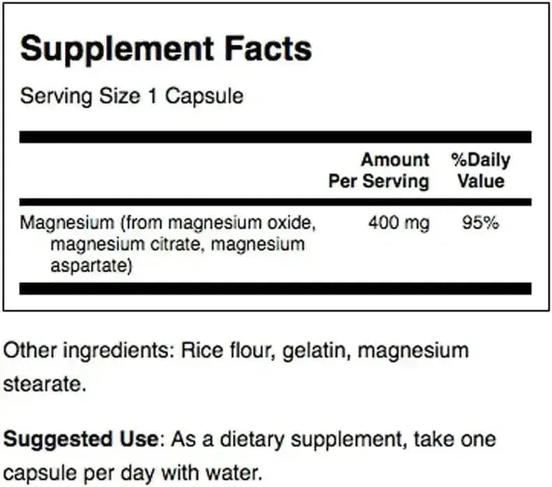 SWANSON - Swanson Triple Magnesium Complex 400Mg. 100 Capsulas 2 Pack - The Red Vitamin MX - Suplementos Alimenticios - {{ shop.shopifyCountryName }}
