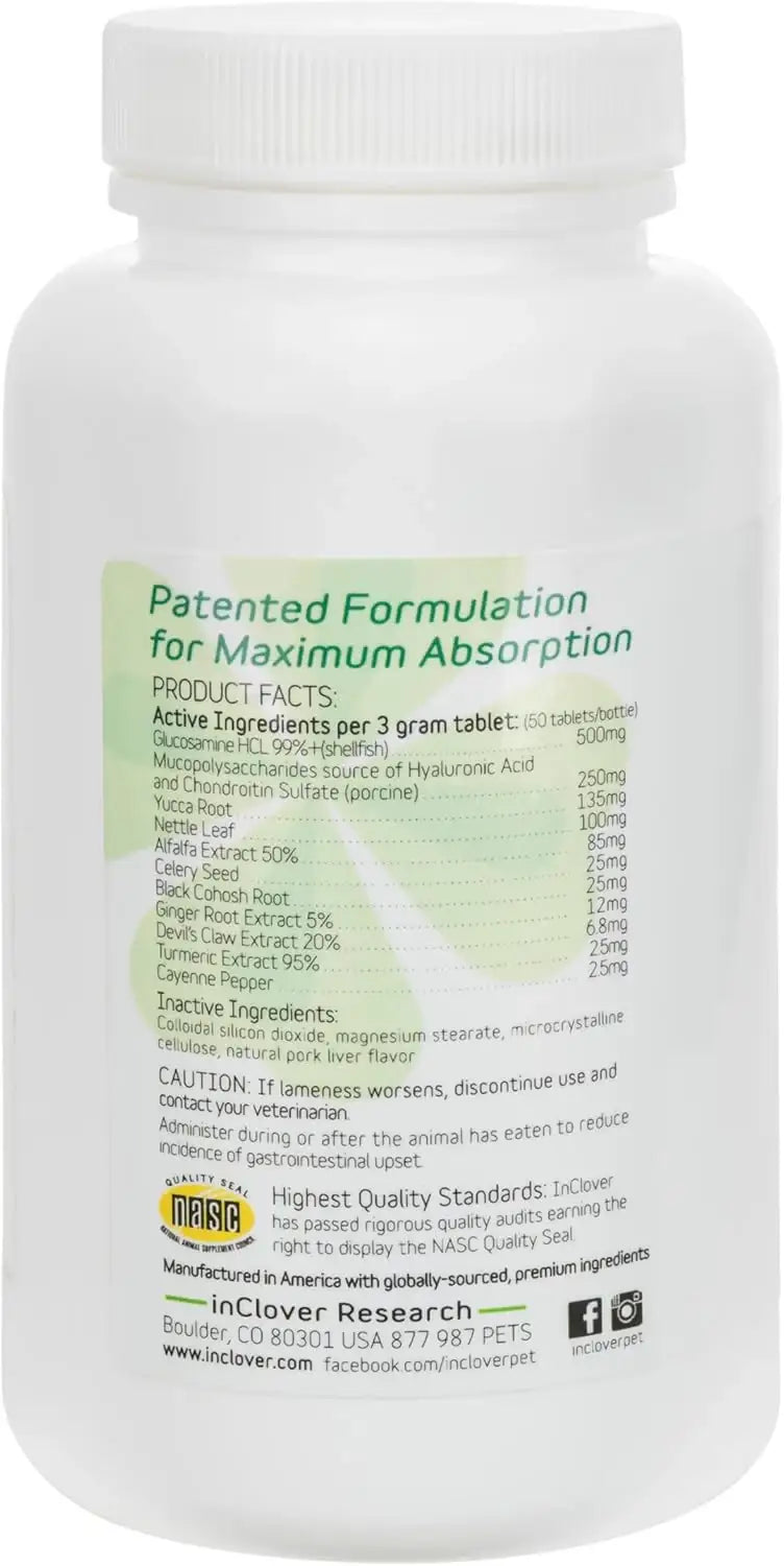 IN CLOVER - In Clover Connectin Natural Hip & Joint Supplement for Dogs 50 Tabletas - The Red Vitamin MX - Cuidado De Cadera Y Articulaciones Para Perros - {{ shop.shopifyCountryName }}