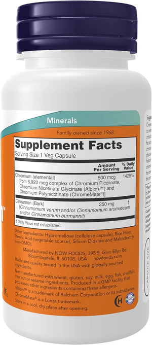 NOW SUPPLEMENTS - NOW Supplements Tri-Chromium 500mcg 90 Capsulas - The Red Vitamin MX - Suplementos Alimenticios - {{ shop.shopifyCountryName }}