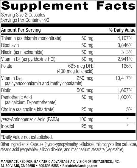BARIATRIC FUSION - Bariatric Advantage B-50 Complex with Active B12 180 Capsulas - The Red Vitamin MX - Suplementos Alimenticios - {{ shop.shopifyCountryName }}