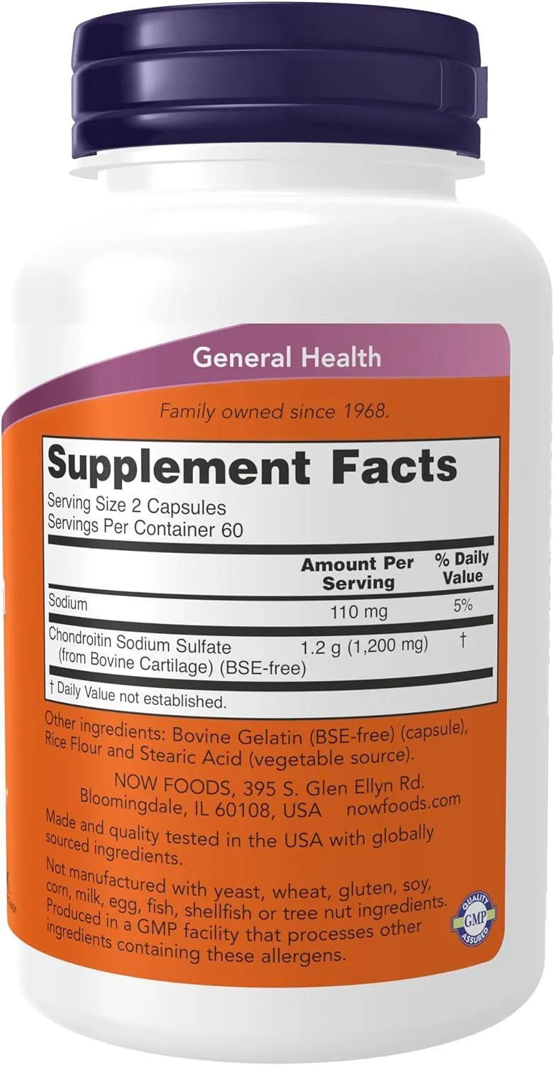 NOW SUPPLEMENTS - Now Supplements Chondroitin Sulfate 600Mg. 120 Capsulas - The Red Vitamin MX - Suplementos Alimenticios - {{ shop.shopifyCountryName }}