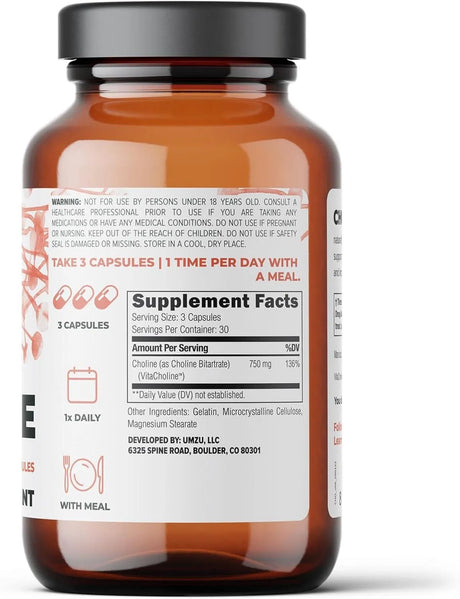 UMZU - UMZU Choline Supplement for Cognitive and Hormonal Support 90 Capsulas - The Red Vitamin MX - Suplementos Alimenticios - {{ shop.shopifyCountryName }}