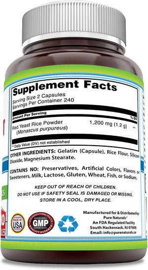 PURE NATURALS - Pure Naturals Red Yeast Rice 1200Mg. 480 Capsulas - The Red Vitamin MX - Suplementos Alimenticios - {{ shop.shopifyCountryName }}
