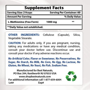 BEST NATURALS - Best Naturals L-Methionine 500Mg. 120 Capsulas - The Red Vitamin MX - Suplementos Alimenticios - {{ shop.shopifyCountryName }}