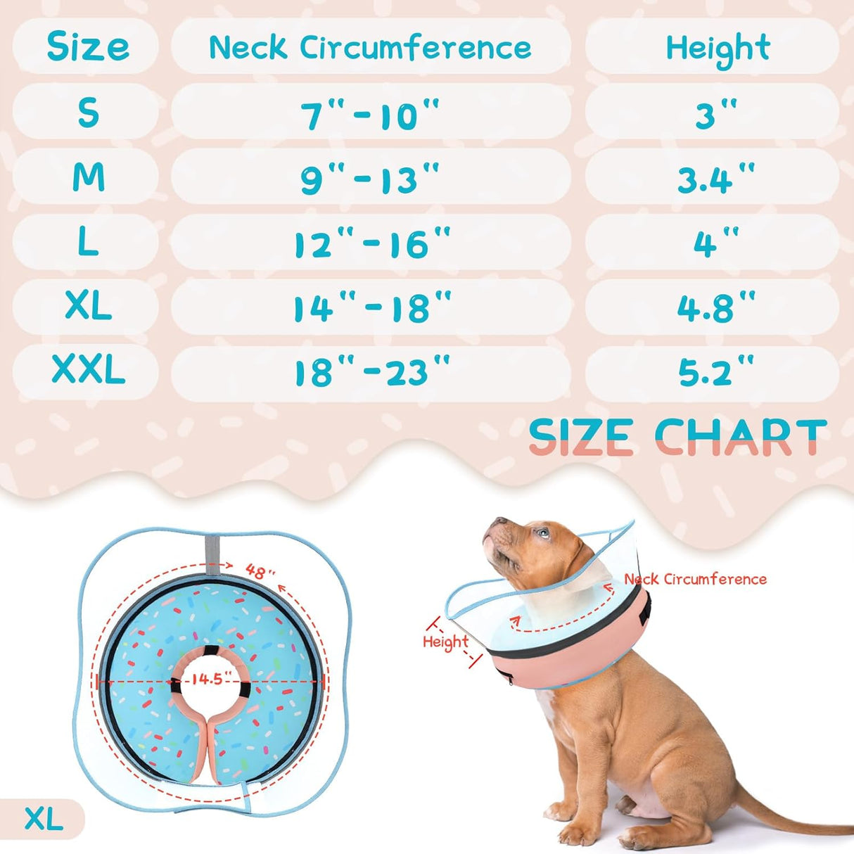 Supet Raised Inflatable Dog Cone Collar XLARGE
