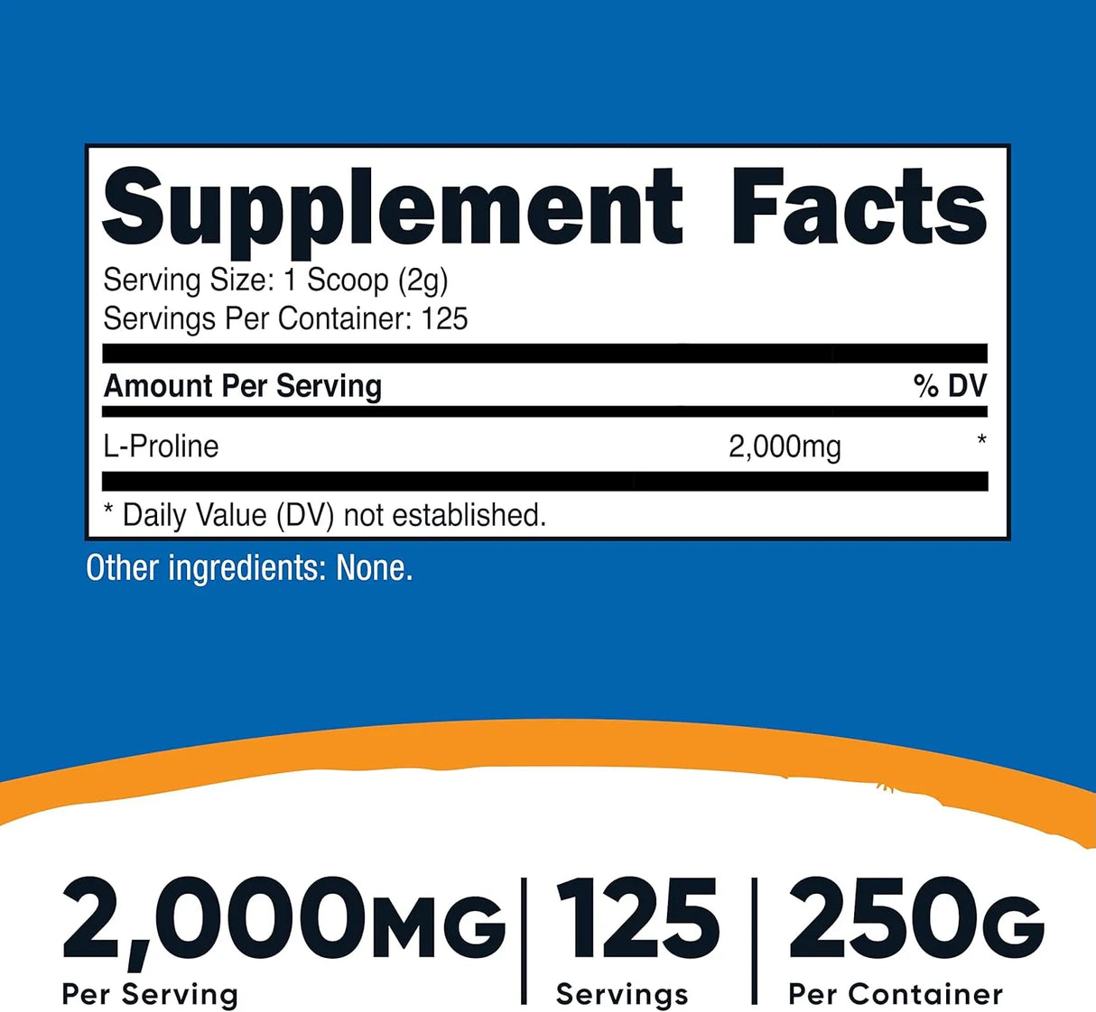 NUTRICOST - Nutricost L-Proline Powder 2000Mg. 125 Servicios 250Gr. - The Red Vitamin MX - Suplementos Alimenticios - {{ shop.shopifyCountryName }}