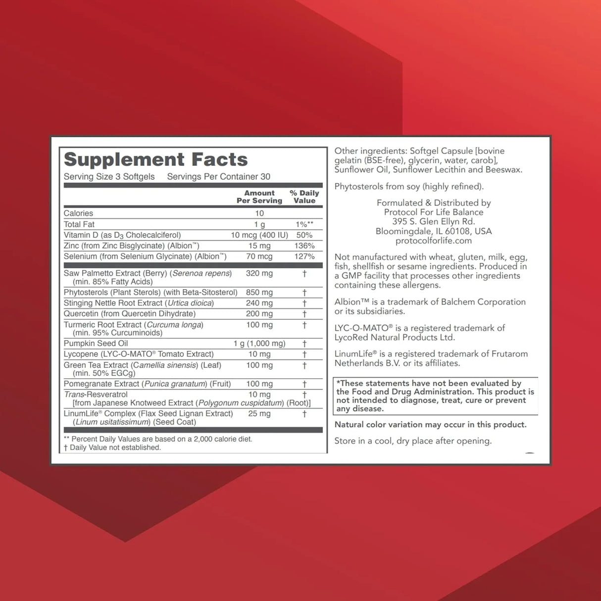PROTOCOL FOR LIFE BALANCE - PROTOCOL FOR LIFE BALANCE Prostate-B 90 Capsulas Blandas - The Red Vitamin MX - Suplementos Alimenticios - {{ shop.shopifyCountryName }}