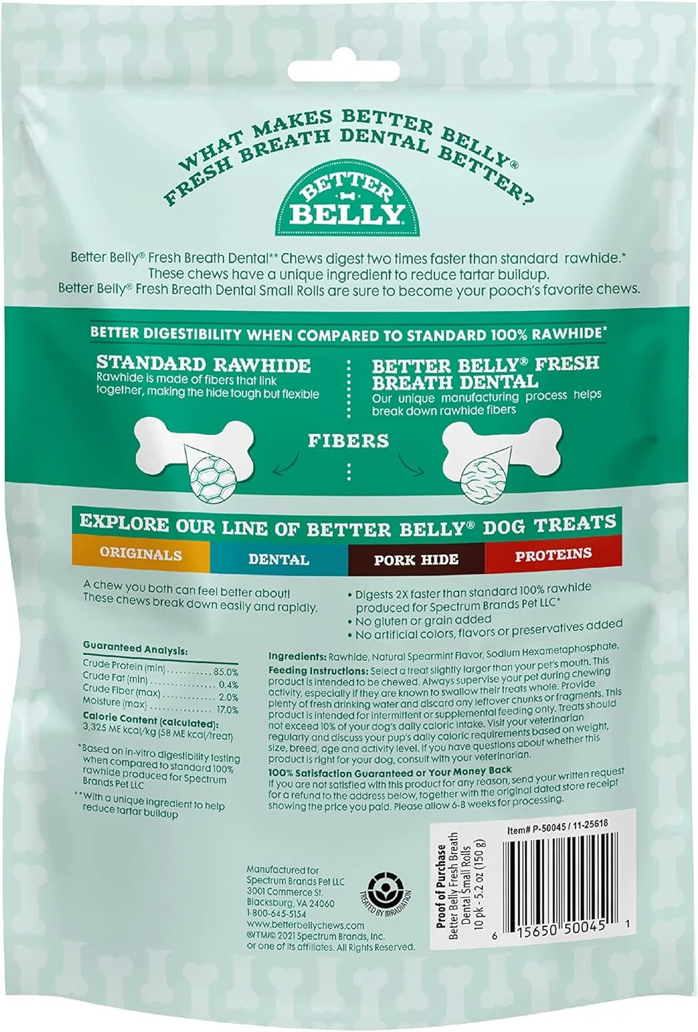 BETTER BELLY - Better Belly Fresh Breath Dental Small Rolls Small 10 Piezas - The Red Vitamin MX - Cuidado Dental Para Perros - {{ shop.shopifyCountryName }}