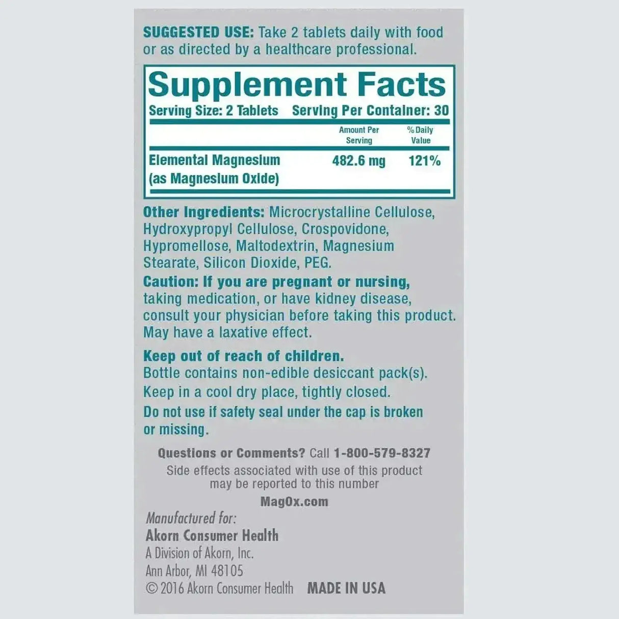 MAG-OX - Mag-Ox 400 Magnesium 120 Tabletas - The Red Vitamin MX - Suplementos Alimenticios - {{ shop.shopifyCountryName }}