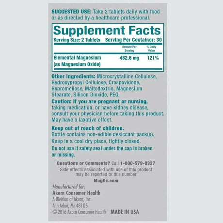MAG-OX - Mag-Ox 400 Magnesium 120 Tabletas - The Red Vitamin MX - Suplementos Alimenticios - {{ shop.shopifyCountryName }}