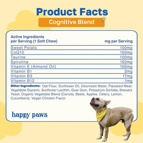 HAPPY PAWS - Happy Paws Cognitive Supplement for Dogs 100 Masticables - The Red Vitamin MX - Multivitamínicos Para Perros - {{ shop.shopifyCountryName }}