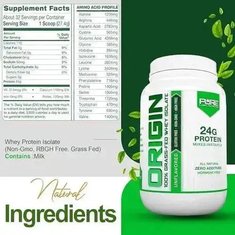 PURE LABEL NUTRITION - Pure Label Nutrition Grass Fed Whey Protein Isolate Unflavored 2 Lbs. - The Red Vitamin MX - Suplementos Alimenticios - {{ shop.shopifyCountryName }}