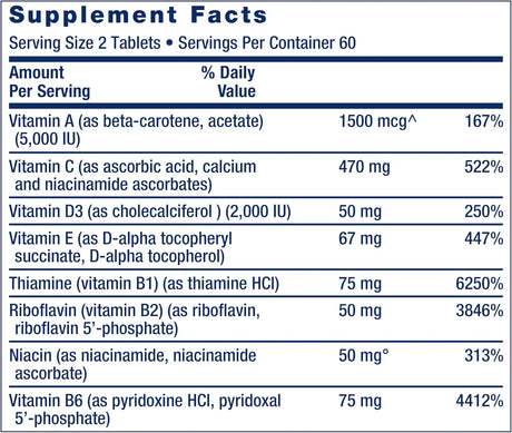 LIFE EXTENSION - Life Extension Two-Per-Day High Potency Multi-Vitamin & Mineral 120 Tabletas - The Red Vitamin MX - Suplementos Alimenticios - {{ shop.shopifyCountryName }}